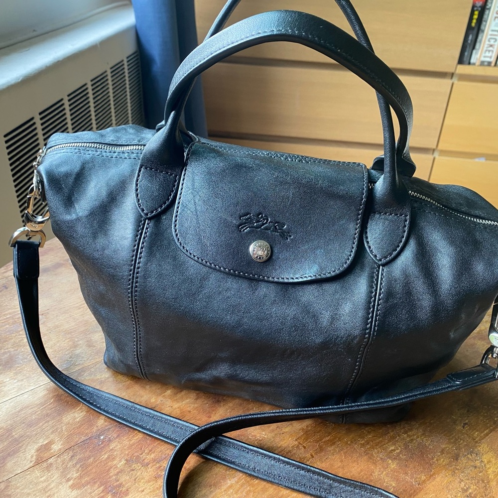 Longchamp Le Pliage Modele Depose Leather Tote Small